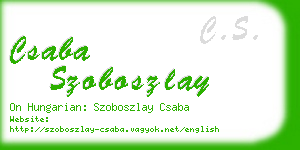 csaba szoboszlay business card